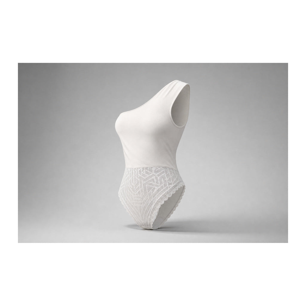 LYBDY One Shoulder Lace Bodysuit 3D side