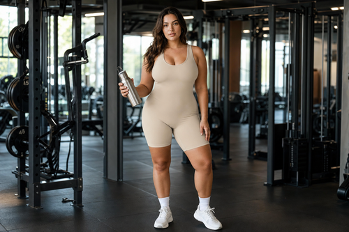 Real photo model gym workout